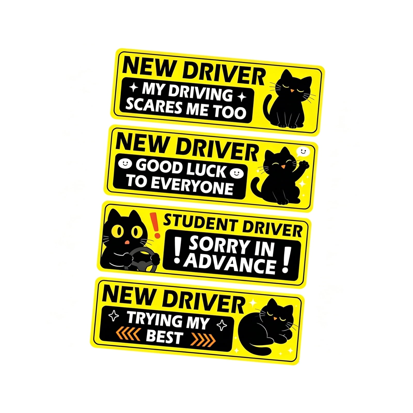 Boote Cartoon / Adhesive New Driver Sticker Set With Enhances Nighttime Visibility ...