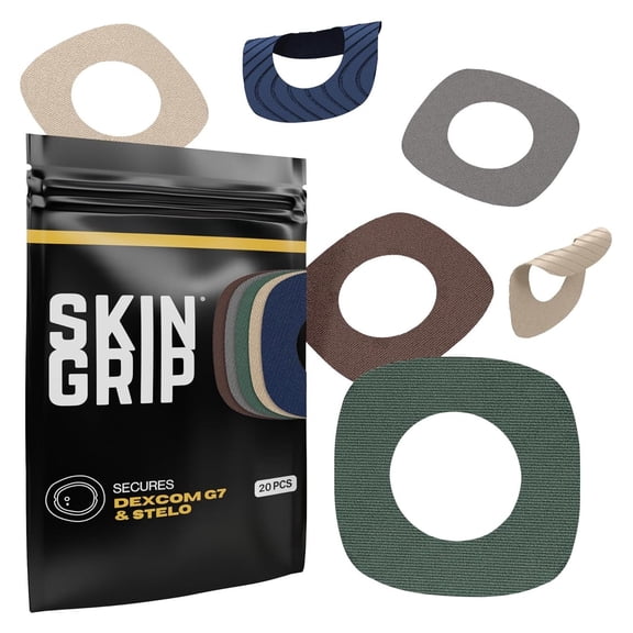 Adhesive Patches Compatible with Dexcom G7 & Stelo CGM with Cutout – Waterproof & Sweatproof Cover for Continuous Glucose Monitor Sensor, Stays Secure for 10-15 Days – 20 Pack, Basics Pack