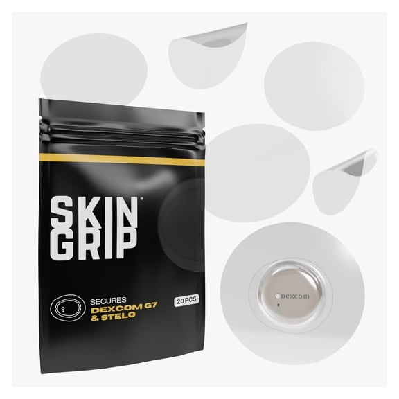 Adhesive Patches Compatible with Dexcom G7 & Stelo CGM – Waterproof & Sweatproof Cover for Continuous Glucose Monitor Sensor, Stays Secure for 10-15 Days – 20 Pack, Clear