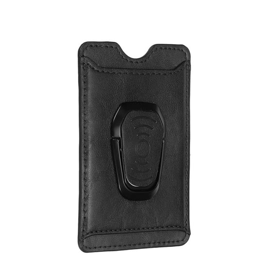 Adhesive Phone Card Holder with Stand Smart Phones or Cases PU Phone Wallet Adjustable Black