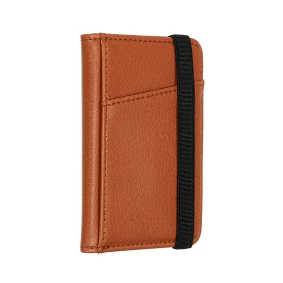 Adhesive Phone Wallet Smart Phones or Cases Brown PU Stick on Card Holder Elastic Storage