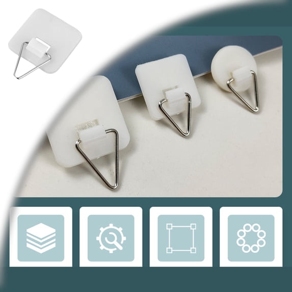 Adhesive Picture Hanger Foam Board Picture Hanging Hook Without Nail Sticky Photo Hook for Home Wall Art Photo Frame Bathroom Closet