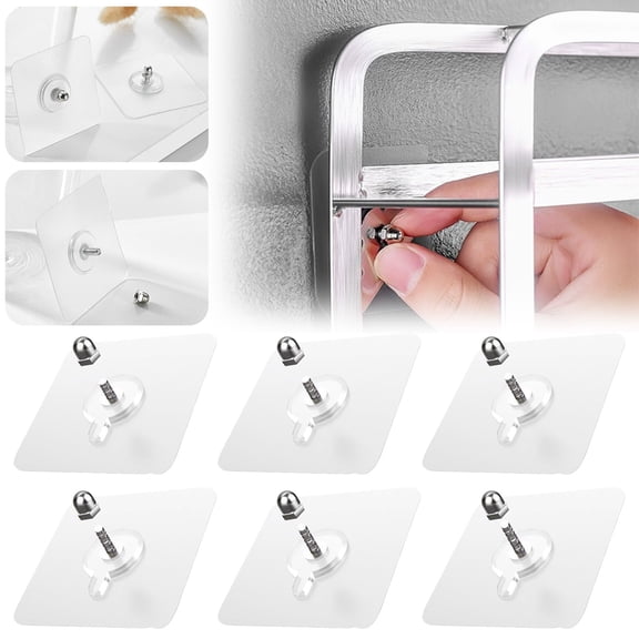 Adhesive Picture Hooks 2.3”Load No Drill Screw Stickers Heavy Duty Picture Hangers Without Nails No Nail Wall Hooks for Hanging Frame Hanger Sticky Hook for Bathroom Kitchen 1Pcs