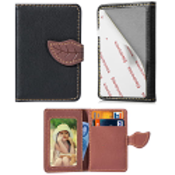 Adhesive Portable Phone Credit Card Pocket Leather Card Holder Phone Stand Case for Cell Phone