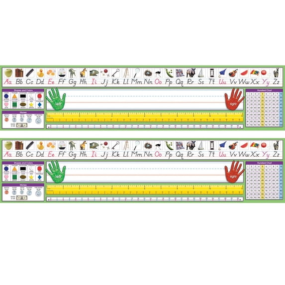 North Star Teacher Resources Adhesive Primary Modern Manuscript Desk Plates, 17.5" x 4", 36 Per Pack, 2 Packs