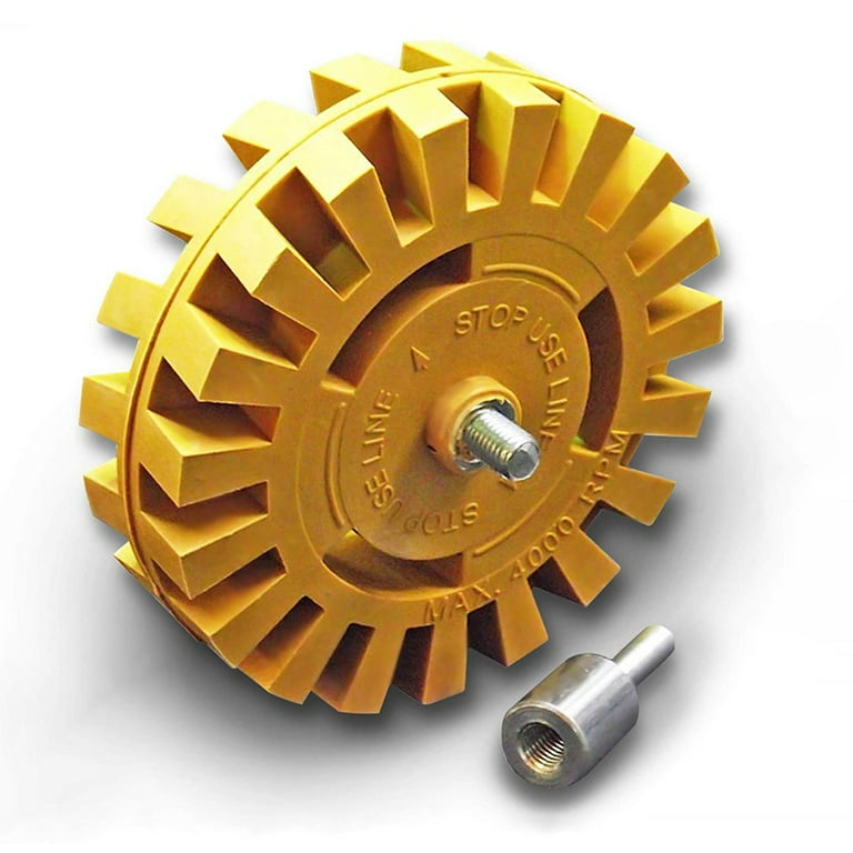Adhesive Remover Decal Eraser Wheel Rubber Disk Arbor Rotary Tool Kit for Power Drills. Easily Remove Vinyl Stickers and Decals. Will Not Scratch Car Paint Boat Clearcoat or Glass Walmart