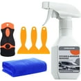 thumbnail image 1 of Adhesive Remover Spray Surface Safe Sticker Removal Rapidly Removes Glue Remains Labels Decals Chewing Gum Residue Tape Set of Plastic Razor Blade Scraper, 3X Spatula & Towel - 8.45oz, 1 of 3