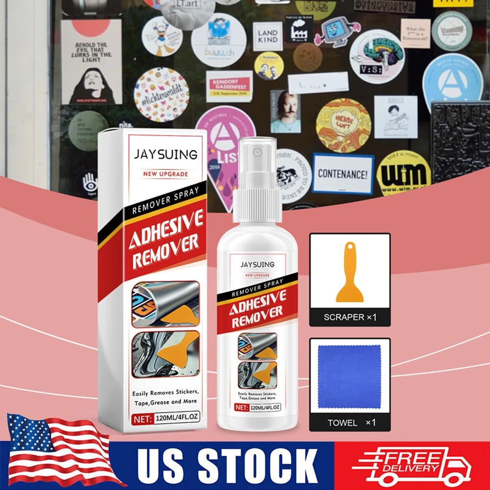 Adhesive Remover, Surface-Safe Glue Remover With Plastic Scraper 4 Fl Oz