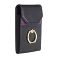 thumbnail image 1 of Adhesive Ring Holder Phone Pocket, Cell Phone Stick On Card Holder Wallet Sleeve, PU Leather Credit Cards/ID Card Holder with Sticker for Back of Phone - Black, 1 of 8