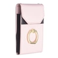 thumbnail image 1 of Adhesive Ring Holder Phone Pocket, Cell Phone Stick On Card Holder Wallet Sleeve, PU Leather Credit Cards/ID Card Holder with Sticker for Back of Phone - Pink, 1 of 8