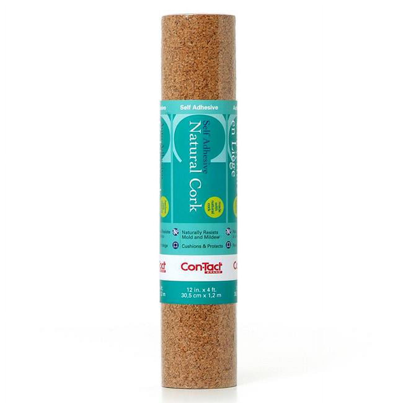 Con-Tact Self-Adhesive Natural Cork Shelf Liner, 12" x 4'