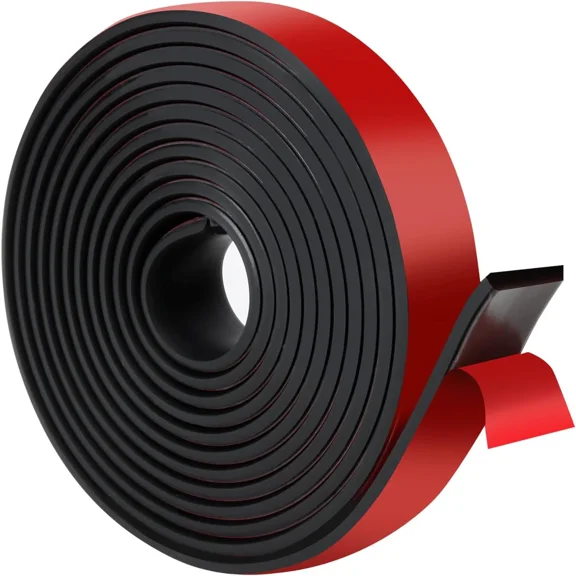 Adhesive Rubber Strips with Adhesive Backing Self Stick Neoprene Solid Rubber Sheets Rolls Strips for Gaskets Pads Seals Crafts Protection (1" Wide x 1/8" Thick x 10' Long) Black Black Black Black