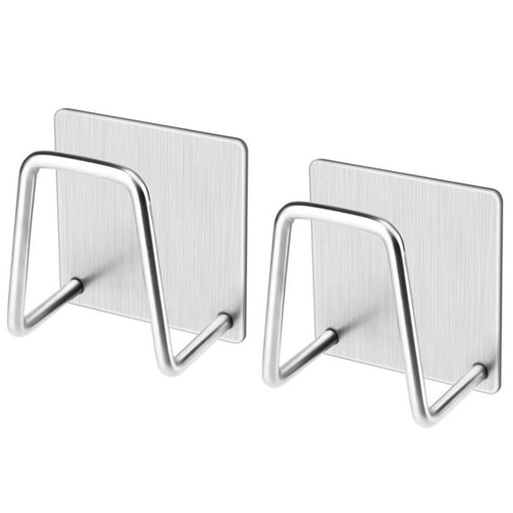 Adhesive SUS304 Stainless Steel Kitchen Sink Caddy Sponge Holder Bathroom Accessories Dish Hanger Hook Rust Proof Waterproof, Kitchen Sink Sponge Holder Dish,Quick Drying (2 Pack)