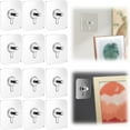 thumbnail image 1 of Adhesive Screw Wall Hooks (Nail-Free Hangers, Picture Hangers), 7 * 7Cm, 12Pcs Adhesive Picture Hooks, 6X6Cm, No Nails, For Bathroom And Kitchen Wall Mounting, Meiiso, 1 of 7