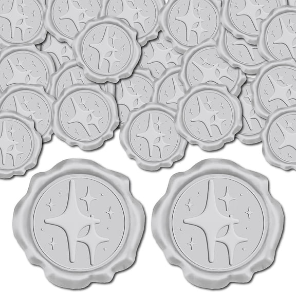 Adhesive Seal Stickers Envelope Seal Decoration For Craft Scrapbook DIY Gift Silver Color Star 30mm 100pcs/box