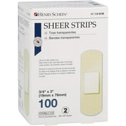 Adhesive Sheer Bandage Strips, 3/4" x 3", Sterile, Box of 100 Bandages