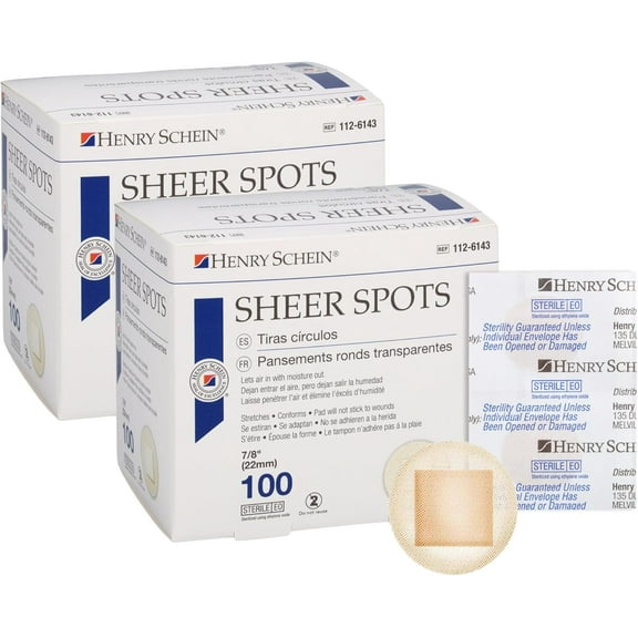 Adhesive Sheer Spot Bandage 7/8" - 2 Boxes (100 Per Box)