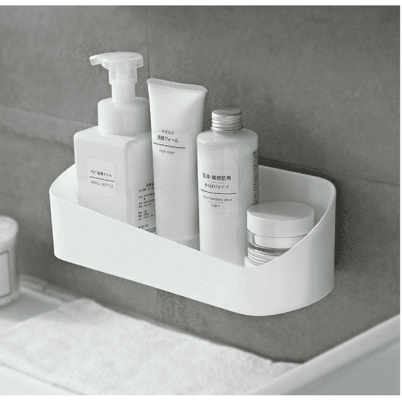 Adhesive Shower Caddy Wall Mounted Bathroom Shelf Organizer Storage Rack No Drilling Shower Shelf Bath Essentials Shampoo Spice Holder 2 Clear Adhesives for Shower Room Bathroom Kitchen