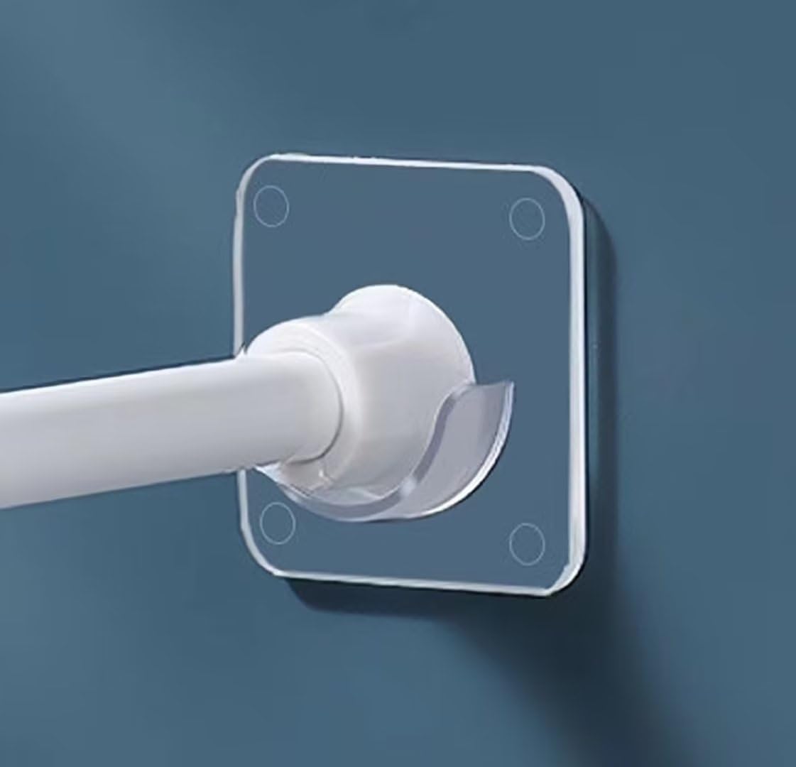 Adhesive Shower Curtain Rod Holder 4 Pack,Transparent Tension Bracket