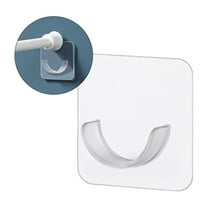 Adhesive Shower Curtain Rod Holder, 4 Pcs Tension Rod Holders, No Drilling | Invisible Rod Retainer, Transparent Wall Mount Holder for Shower Curtain Rod(Rod Not Included), 1.5x1.5"