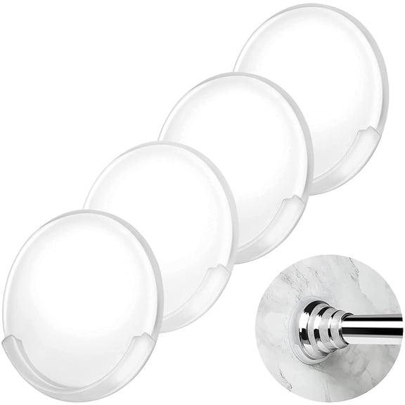 Adhesive Shower Curtain Rod Holder,No Slippage Wall Mount Retainer of Shower Rod for bathroom,Heavy Duty Tension Rod brackets No Drilling(Shower Curtain Rod Not Included) (4 Pack)