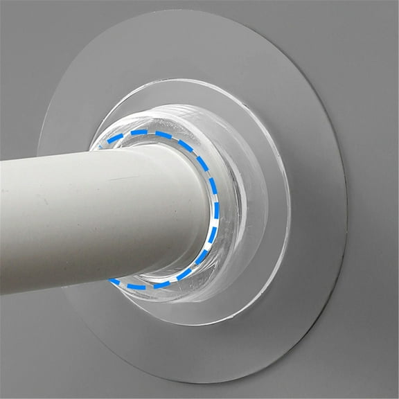 Adhesive Shower Curtain Rod Holders For The Wall | Bathroom Tension Rod Mount Brackets | 4 Pack (Shower Curtain Rod Not Included) Transparent For 2.7CM/1.1 In Diameter Hanging Rod