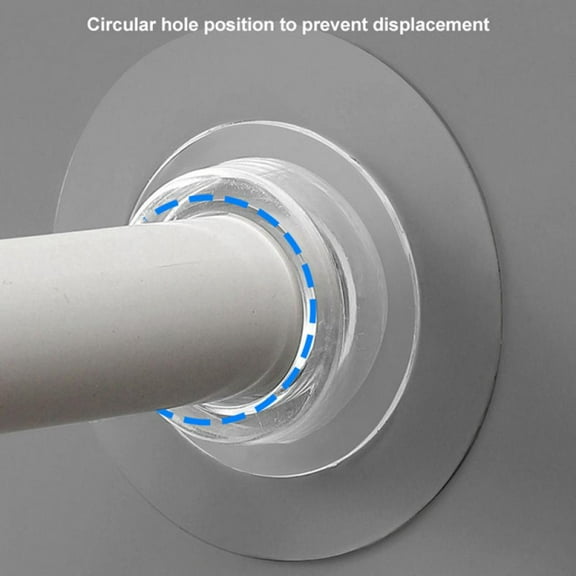 Adhesive Shower Curtain Rod Holders for the Wall | Bathroom Tension Rod Mount brackets | 4 Pack, (Shower Curtain Rod Not Included) Transparent for 2.7CM/1.1 in Diameter Hanging Rod.