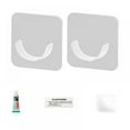 thumbnail image 1 of Adhesive Shower Curtain Rod Tension Holder,Shower Rod Mount Retainer for Wall,No Drilling,Stick On,Wall Mount Holder for Shower Curtain Rod 2 Pack,White,1.6x1.6inch, 1 of 6