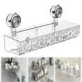 thumbnail image 1 of Adhesive Shower Shelves Shower Rack Suction Cup Shower Shelf Bathroom Caddy Organizer Corner Shower Caddy Bathroom Shower Caddy Shower Shelves Shower Organizer Suction Shower Wall Caddy 15 Inch Clear, 1 of 9