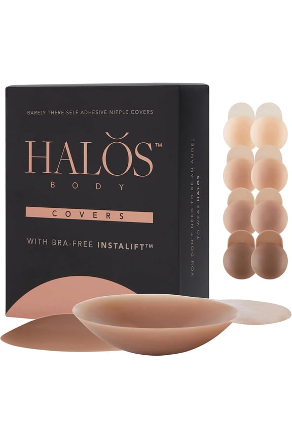 Adhesive Silicone Nipple Covers with Lift Tab - Womens Reusable Pasties for Bra-Free Lift - Includes Keepsake Box