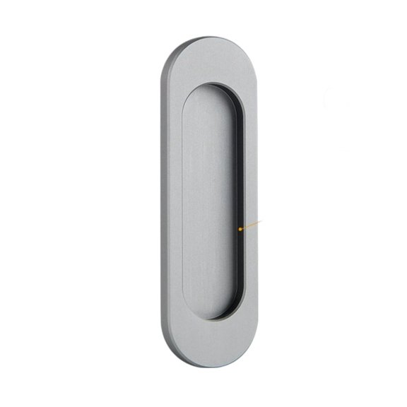 Adhesive Sliding Door Handle Pull Cabinet Hardware Oval Shaped Stick On Modern Flat Pull Handle for Closet Barn Door Cabinet Drawer Kitchen Bathroom