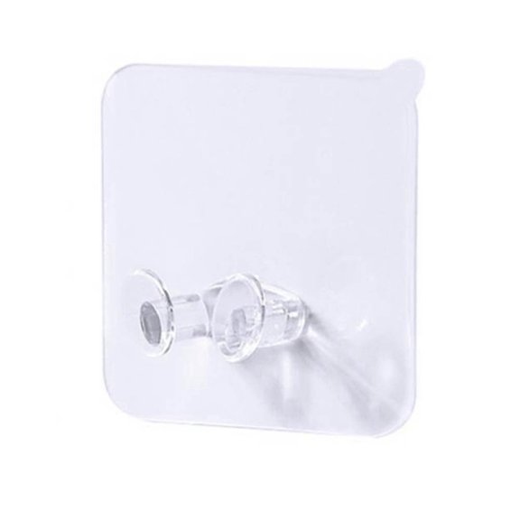 Adhesive Socket & Plug Organizer for Home Office, 6x6x1.5cm Transparent Cable Management Hook