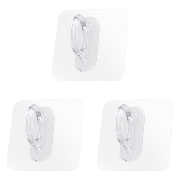 Adhesive Spray Bottle Holder, Transparent Wall Mount Utility Hook, Decorative Bottle Holders, Multi-Purpose Hanging Rack, Storage Hook for Cleanser Bottles,Clear*3