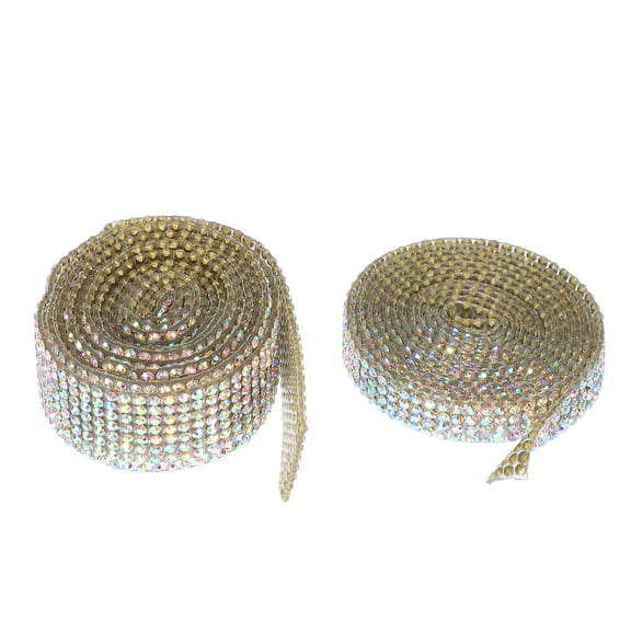 Adhesive Sticker Row Drill DIY Accessories Arts Craft Supplies Multipurpose Rhinestone Ribbon Tape Stickers 2 Rolls