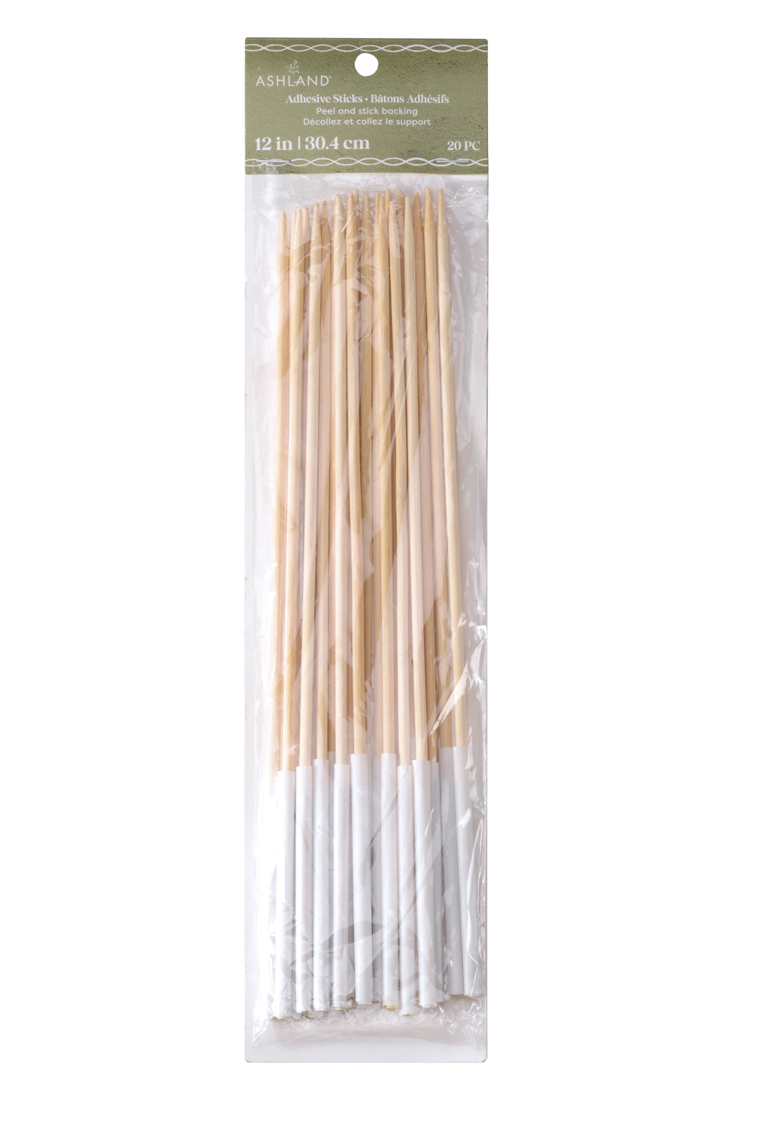 Adhesive Sticks by Ashland - 240 Total (20 per Pack) – 12" Natural Bamboo Sticks with Adhesive for Floral Arrangements - Gift Bouquets - Crafts & DIY Decorations - 12 Pack