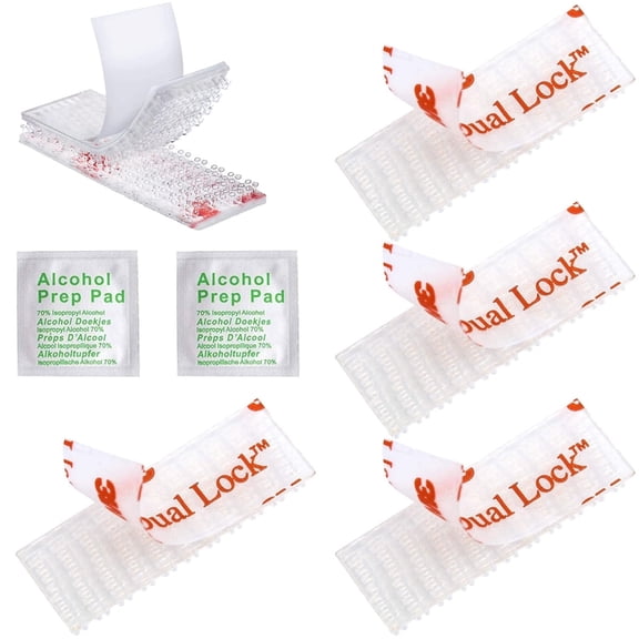 Adhesive Strips Tag Tape Mounting Kit for EZ Pass, I-Pass, Double Sided Adhesive Scotch Strips with Alcohol Prep Pad,Replacement Tag Holder Mounting Strips for Office, Home, Shop Supplies