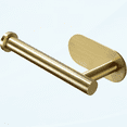 thumbnail image 1 of Adhesive Toilet Paper Holder - Brushed Brass Toilet Roll Holder Stick on Wall for Bathroom, SUS 304 Stainless Steel, 1 of 5