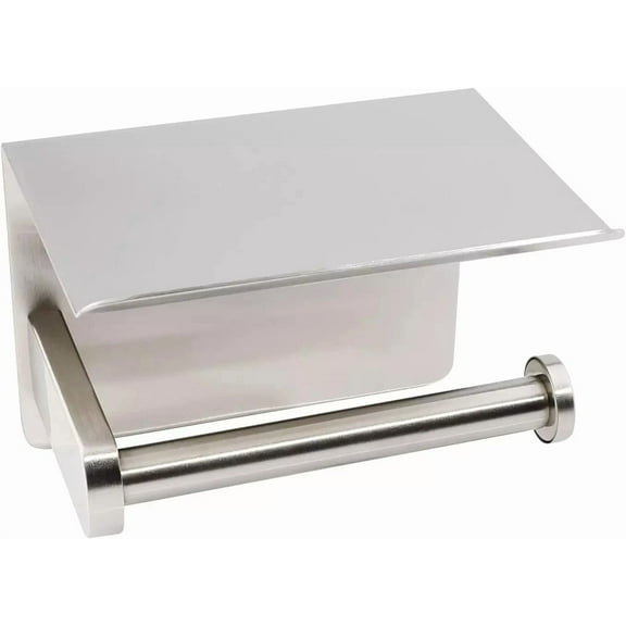 Adhesive Toilet Paper Holder With Phone Shelf Paper Tissue Holder Storage