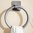 thumbnail image 1 of Adhesive Towel Holder, Wall Mounted No Drill Small Towel Ring Hook, Multi-Purpose Bathroom Organizer Rack for Bathroom Kitchen, 1 of 6