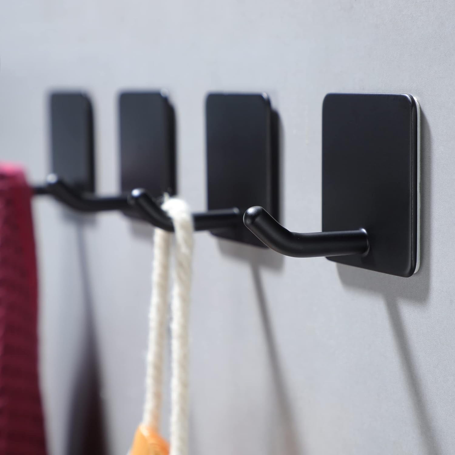 Steel Robe Adhesive Towel Hooks - 4 Pack Towel Hooks for Hanging Robes Coat Hooks ...