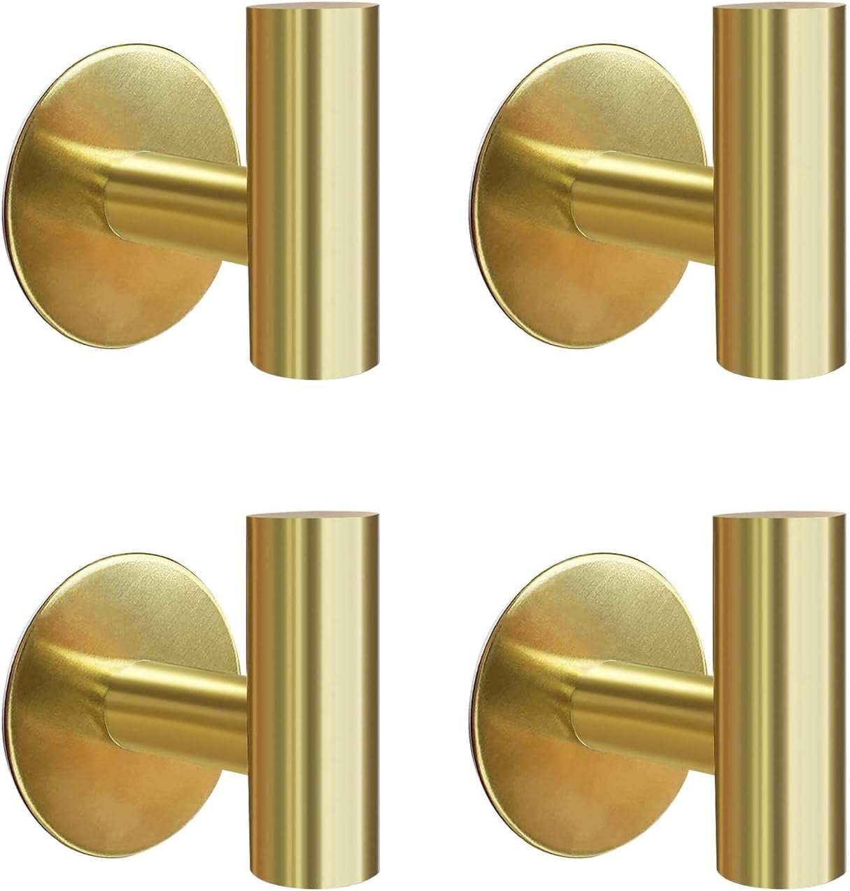 Adhesive Towel Hooks, Brushed Gold SUS 304 Stainless Steel Hooks, Heavy ...