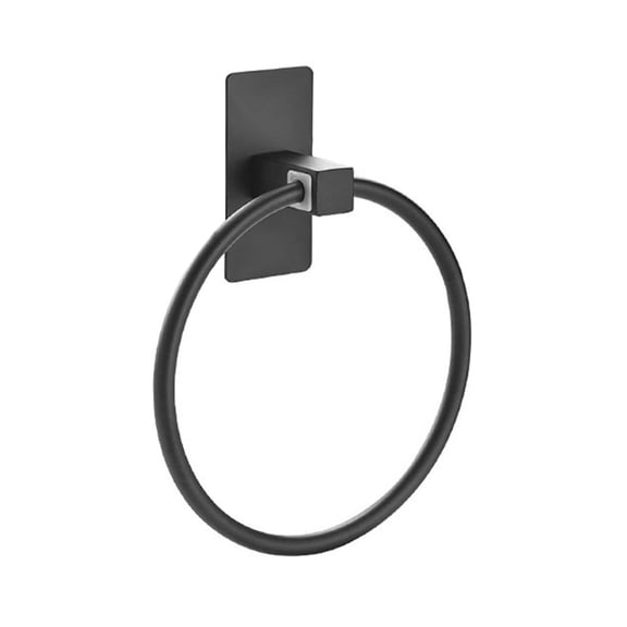 Adhesive Towel Ring,Hand Towel Holder For Bathroom,Metal Round Towel Holder,Wall Mount Bathroom And Kitchen Towel Rack,No Drilling Adhesive Towel Ring,Towel Hanger For Bathroom Organizer,Black