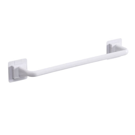 Adhesive Towel Rod Bar Wall Mount, Damage-Free Bathroom Towel Holder Rail Rack for Kitchen, No Drill Easy Installation on Smooth Surfaces, Modern Organizer, 1* Shelf