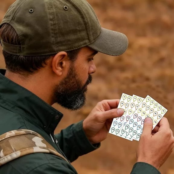 Adhesive Turret Labels with High-Contrast Markings for Rifle Scope Windage and Elevation Adjustments