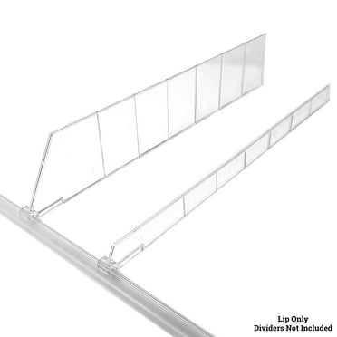 Adhesive Universal Shelf Lip for Adjustable Shelf Dividers, 48" L x .75" H, 2 Pack