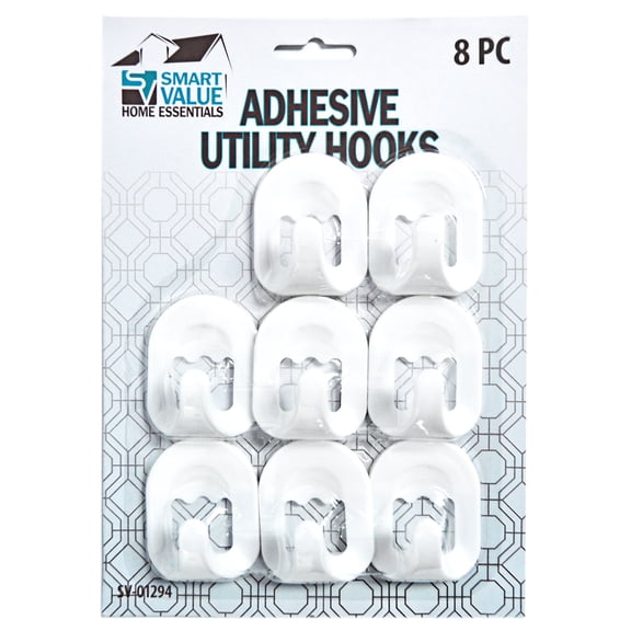 Adhesive Utility Hooks 8 Pack