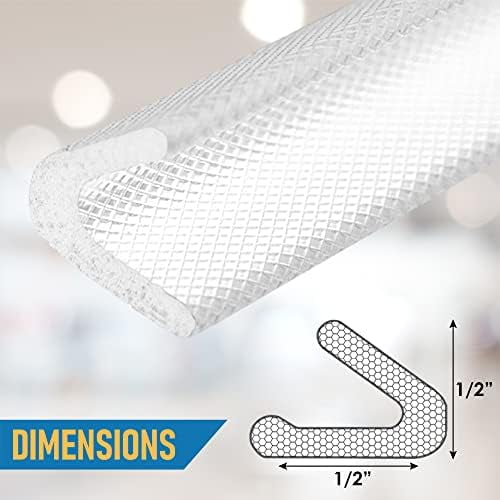 Adhesive V Shape Weatherstrip, Weather Stripping Door Seal Strip Foam Door Frame Insulation Side Jamb Bottom Groove Gap Filler Soundproof V Weatherstripping (White, 1/2 in x 1/2 in x 26 Ft)