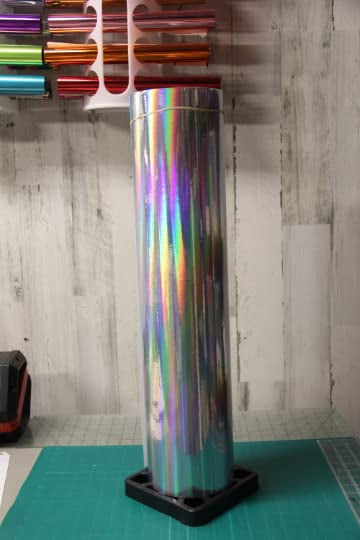 Adhesive Vinyl Silver Holographic Oil Slick Spectrum 24 in x 150 ft Roll