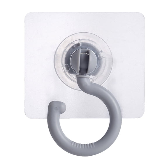 Adhesive Wall & Ceiling Decor Hooks, Heavy Duty No-Drill 360° Swivel Adjustable for Hanging Home Accents Lights Plants Wind Chimes Compatible with 3M Command Strips, 1 Pack,Grey