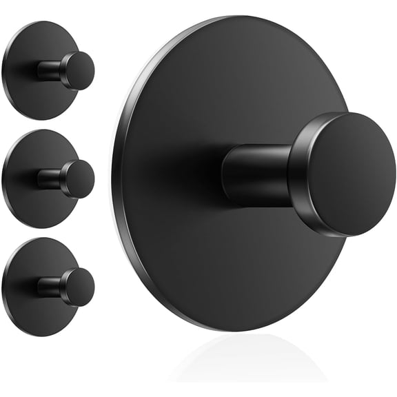Adhesive Wall Hook for Coat and Towel: Extra Sticky 12 LB (Max), Stainless Coat Rack Door Holder Hanger, White Heavy Duty